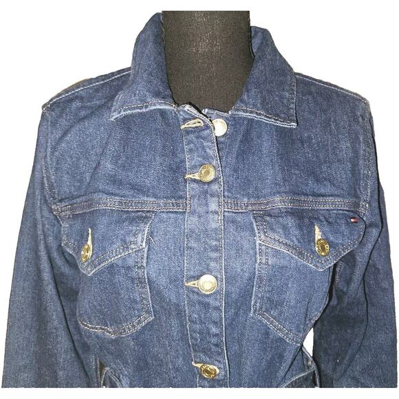 NWT! Tommy Hilfiger Belted Midi Denim Dress Size 8 - Picture 7 of 14